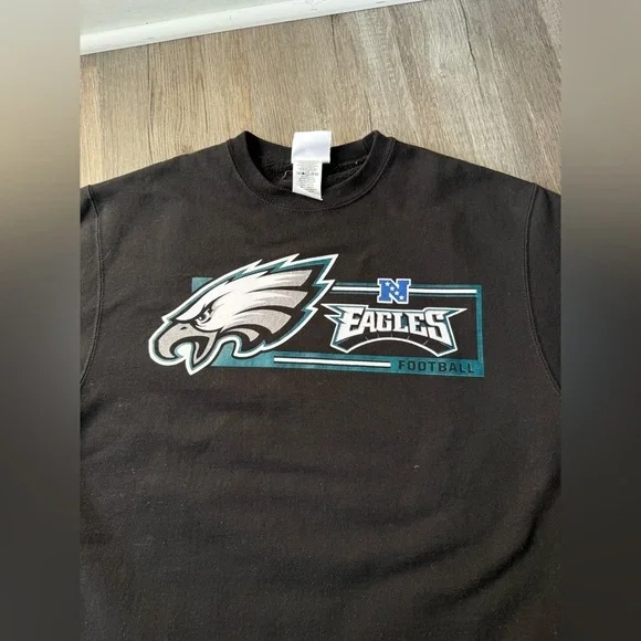 VTG NFL Philadelphia Eagles Sweatshirt Crewneck Black Blue Size S M UNISEX Birds
